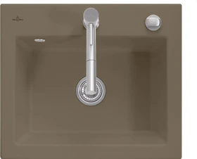 Villeroy & Boch Subway 60 S Einbau Becken mittig mit Ablauffernbedienung timber