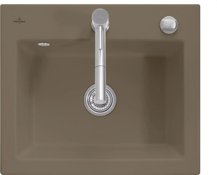 Villeroy & Boch Subway 60 S Einbau Becken mittig mit Ablauffernbedienung timber