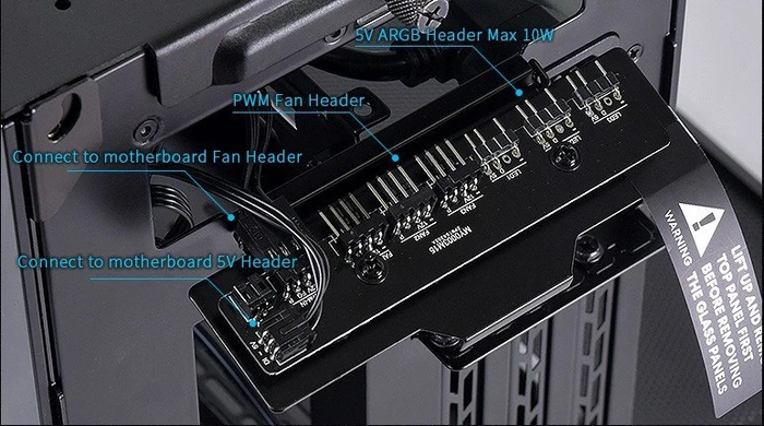 Lian Li Q58, schwarz, PCIe 3.0, Glasfenster, Mini-ITX