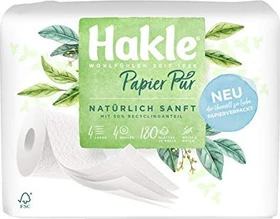 Hakle Papier Pur Toilettenpapier 4-lagig weiß, 4 Rollen