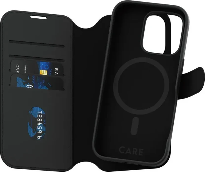 PanzerGlass Care Feature Case Tango Two-in-One Wallet MagSafe für Apple iPhone 16 Pro schwarz
