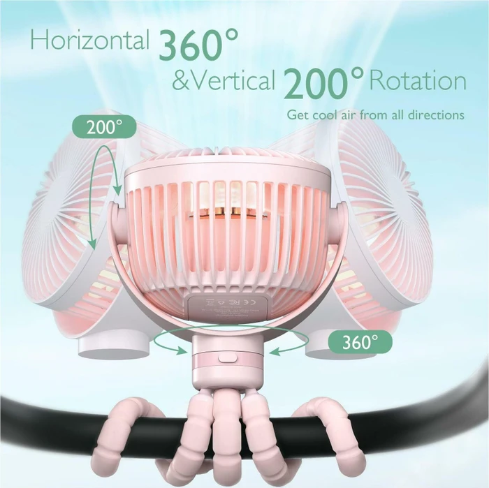 Momcozy Handventilator/Kinderwagenventilator rosa