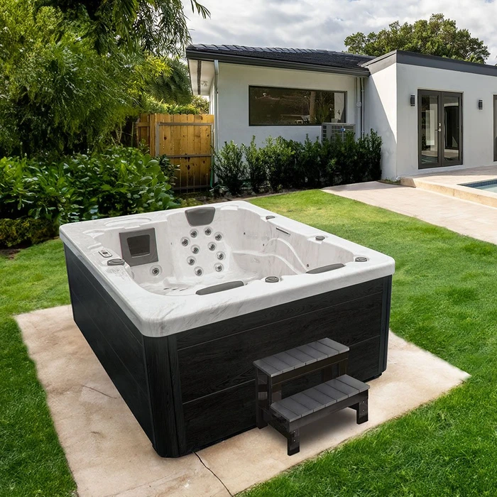 Home Deluxe White Marble Whirlpool Set rechteckig 210x160x85cm