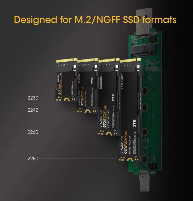 Manhattan M.2 NVMe SSD Enclosure, USB-C 3.1/USB-A 3.1