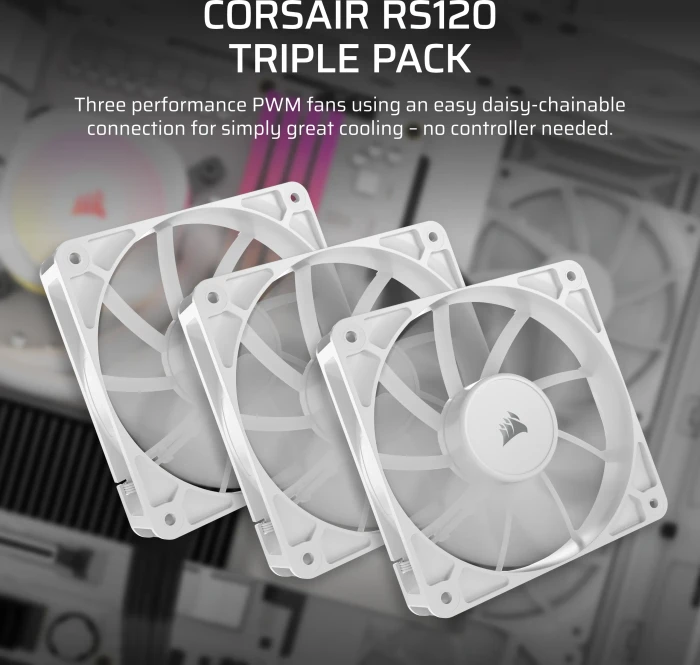 Corsair RS Series RS120, weiß, 120mm, 3er-Pack