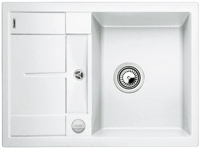 Blanco Metra 45 S Compact Becken reversibel mit Ablauffernbedienung weiß