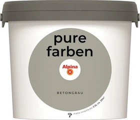 Alpina Farben Pure Farben Wandfarbe Betongrau innen grau, 2.5l