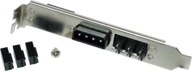 Phobya Gehäusedurchführung Lüfterstecker, 4-Pin Molex, 3x 3-Pin, Slotblende, PCI-Slot