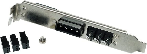 Phobya Gehäusedurchführung Lüfterstecker, 4-Pin Molex, 3x 3-Pin, Slotblende, PCI-Slot