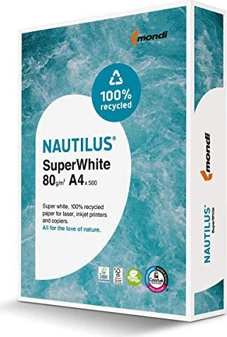Mondi Nautilus SuperWhite Kopierpapier matt weiß, A4, 80g/m², 500 Blatt