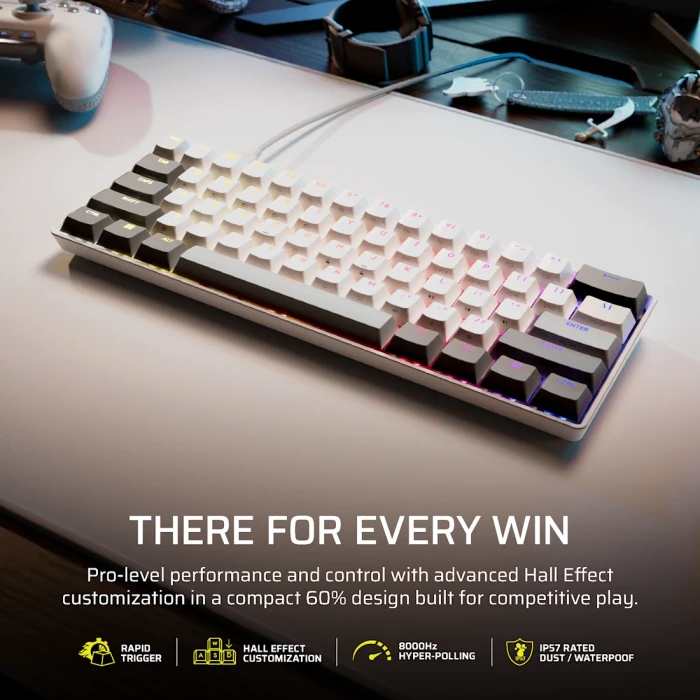 Corsair Clipper Pro Mini 60 Hall Effect, weiß, Corsair MGX Hyperdrive, USB, US
