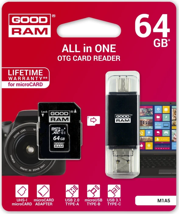 goodram M1A5 R60 64GB Kit, UHS-I, Class 10