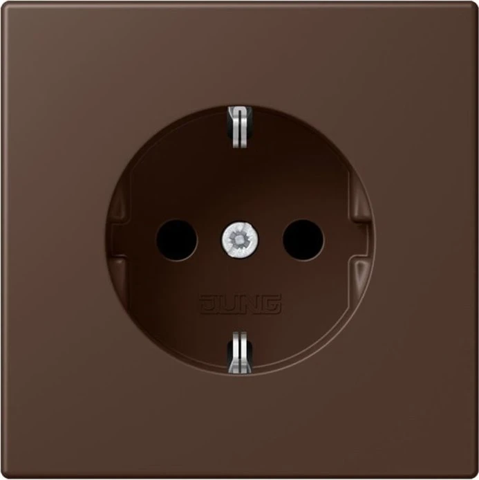 Jung SCHUKO-Steckdose, 16 A 250 V ~, Schraubklemmen, Duroplast lackiert, Serie LS, terre d'ombre brûlée 31