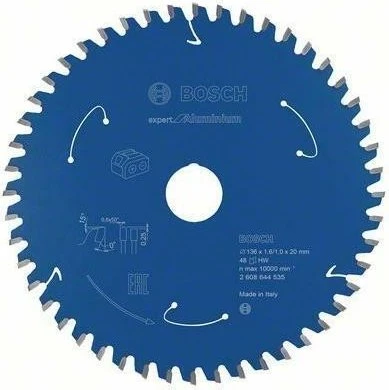 Bosch Professional Expert for Aluminium Kreissägeblatt 48Z, 136x1x20mm, 1 Stück