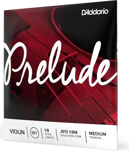 D'Addario Prelude Violin String Set, 1/8 Scale, Medium Tension