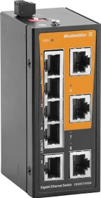 Weidmüller ELB-Series Industrial Railmount Gigabit Switch, 8x RJ-45 (IE-SW-ELB-08-8GT / 2828570000)