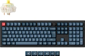 Keychron V6 Max, Carbon Black, 100% Fullsize, LEDs RGB, hot-swap, Gateron Jupiter BANANA, USB/Bluetooth, DE