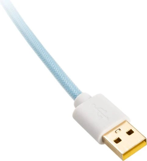 Ducky Premicord Spiralkabel USB-C auf USB-A, Tastaturkabel (Spiral-Textilkabel), 1.8m, Cotton Candy