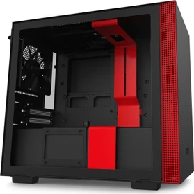 NZXT H210, schwarz/rot, Glasfenster, Mini-ITX