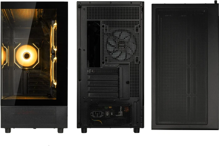 GSI SmartAssembly ARGB Glass, schwarz, Glasfenster, 650W ATX
