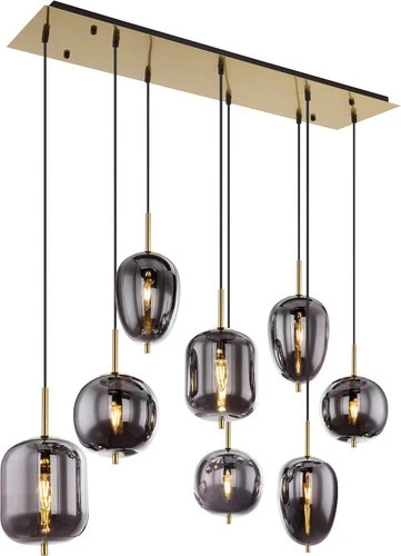 Globo Blacky I Hängeleuchte 8-flammig messing