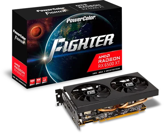 PowerColor Fighter Radeon RX 6500 XT, 8GB GDDR6, HDMI, DP