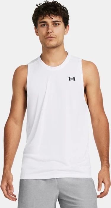Under Armour Tech Funktionsshirt ärmellos weiß/schwarz (Herren)