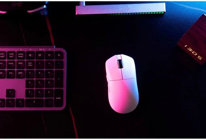 Keychron Lemokey G1 8K Wireless Mouse weiß, USB/Bluetooth