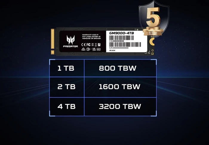 Acer Predator GM9000 SSD 2TB, M.2 2280 / M-Key / PCIe 5.0 x4
