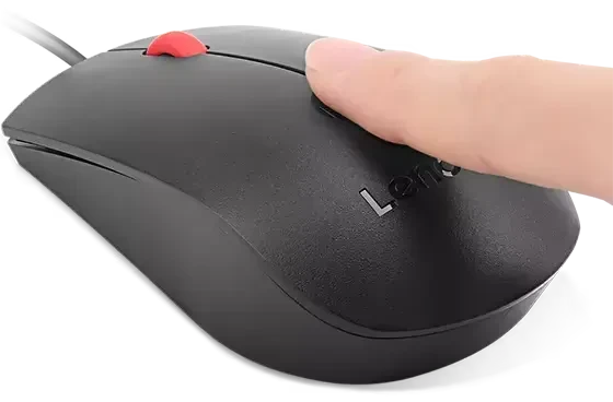 Lenovo Fingerprint Biometric Mouse Gen2, schwarz/rot, USB