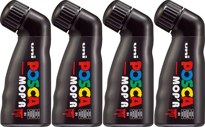 Uni-Ball POSCA MOP'R PCM-22 Acrylmarker schwarz, 4er-Pack