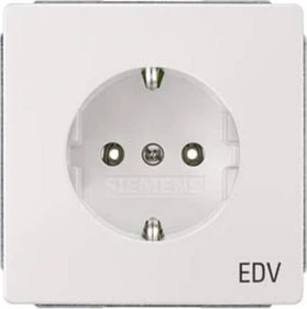 Siemens DELTA style Schuko-Steckdose mit Aufdruck EDV, titanweiß