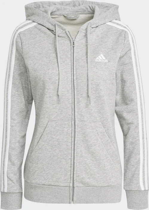 adidas Essentials French Terry 3-Streifen Hoodie medium grey heather/white (Damen)
