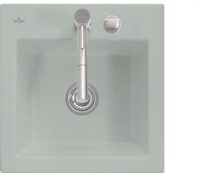 Villeroy & Boch Subway 50 S Einbau Becken mittig mit Ablauffernbedienung fossil