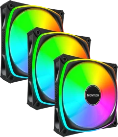 Montech RX120 PRO, schwarz, 120mm, 3er-Pack