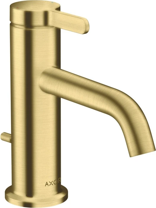 Hansgrohe Axor One Waschbeckenarmatur 70 mit Hebelgriff und Zugstangen-Ablaufgarnitur brushed brass
