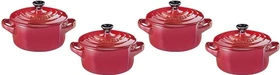 Le Creuset Mini-Cocotte Topf 10cm kirschrot, 4 Stück