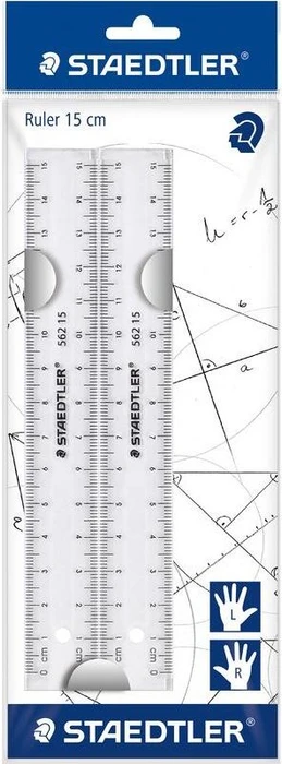 Staedtler Mars 562 Lineal beidseitig 15cm, transparent, 2 Stück