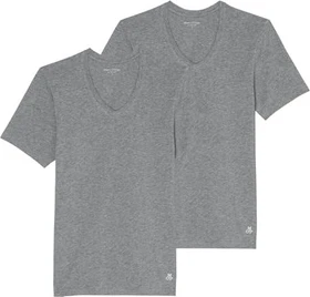 Marc O'Polo Essential V-Neck 2er-Pack T-Shirt kurzarm grau (Herren)