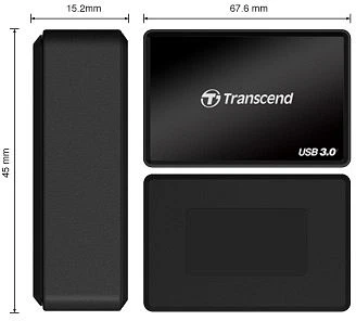Transcend RDF2 Single-Slot-Cardreader, USB 3.0 Micro-B [Buchse]
