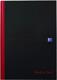 Oxford Black & Red Notizbuch, A4, Lineatur 22, Hardcover, 96 Blatt