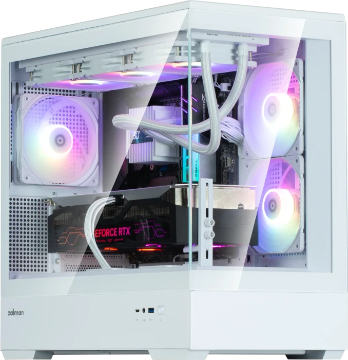Zalman P30 [V2] White, weiß, Glasfenster