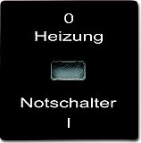Busch-Jaeger Allwetter 44 Wippe mit Aufdruck "Heizung", braun