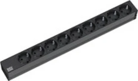 Bachmann 19" IT PDU Basic ALU, 1HE, 9-fach, 230V, schwarz, 2m