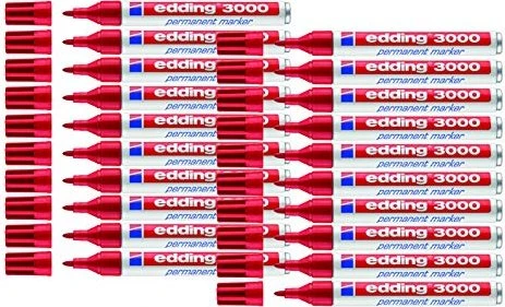 edding 3000 Permanentmarker rot, 20er-Pack