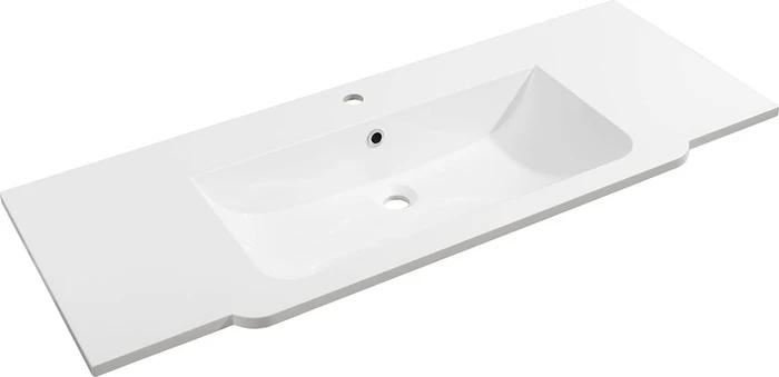 Fackelmann Luxor Gussmarmor Einbau-Waschbecken 120cm weiß