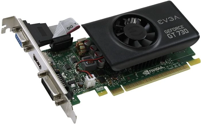 EVGA GeForce GT 730 low profile, 2GB GDDR5, VGA, DVI, HDMI