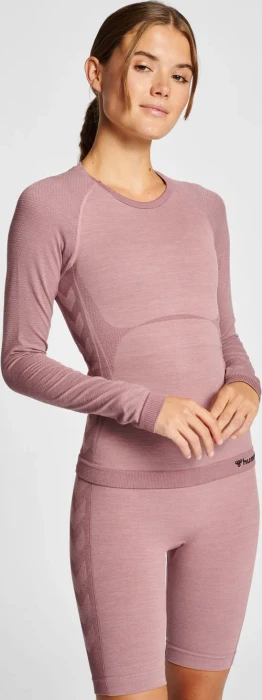 hummel CEA Seamless Tight Funktionsshirt langarm woodrose/rose taupe melange (Damen)
