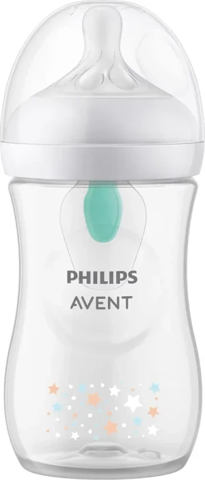 Philips Avent SCY673/82 Natural Response Airfree Trinkflasche, 1+M, 260ml, sterne