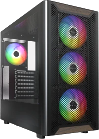 Montech XR Wood, schwarz, Glasfenster